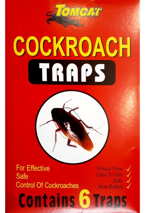 Red cockroach glue trap, pack of 6.
