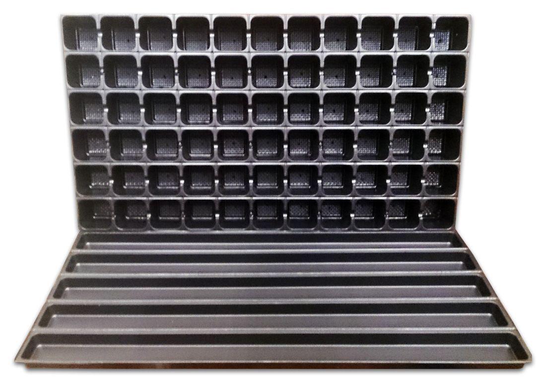 Seedling tray with a 66-cell tray
