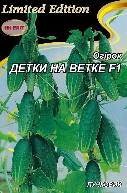 Насіння огірка Дітки на гілці F1, 3 г | Семена огурца Детки на ветке F1, 3 г