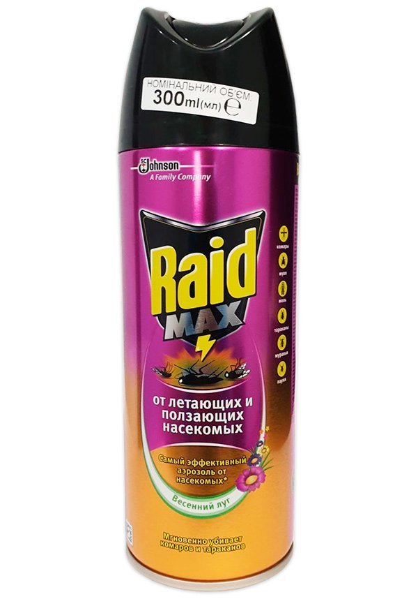RAID max аэрозоль универсальный с запахом весенний луг 300 мл