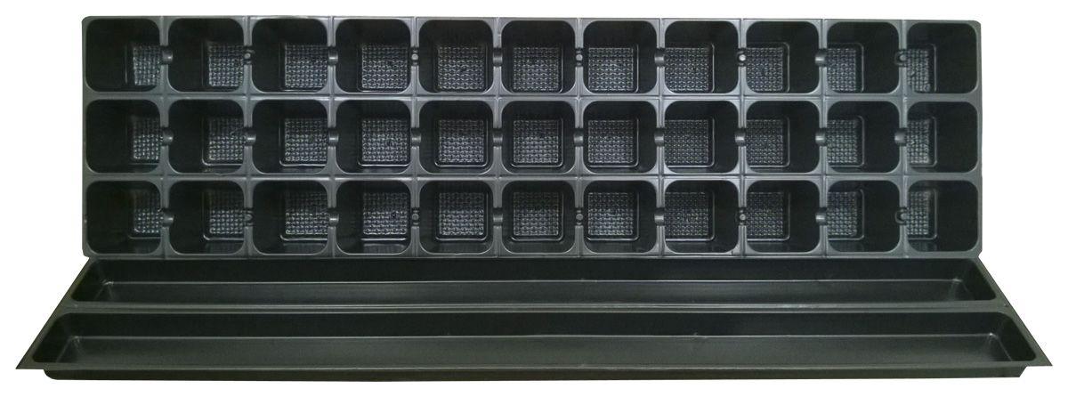 Seedling tray with a 33-cell tray