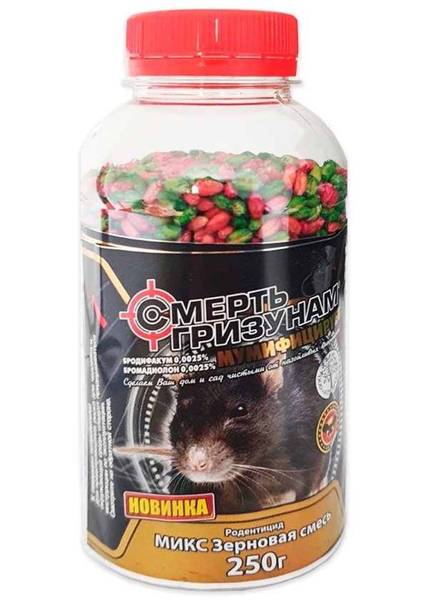 Смерть грызунам зерновая смесь микс от крыс и мышей банка 250 г