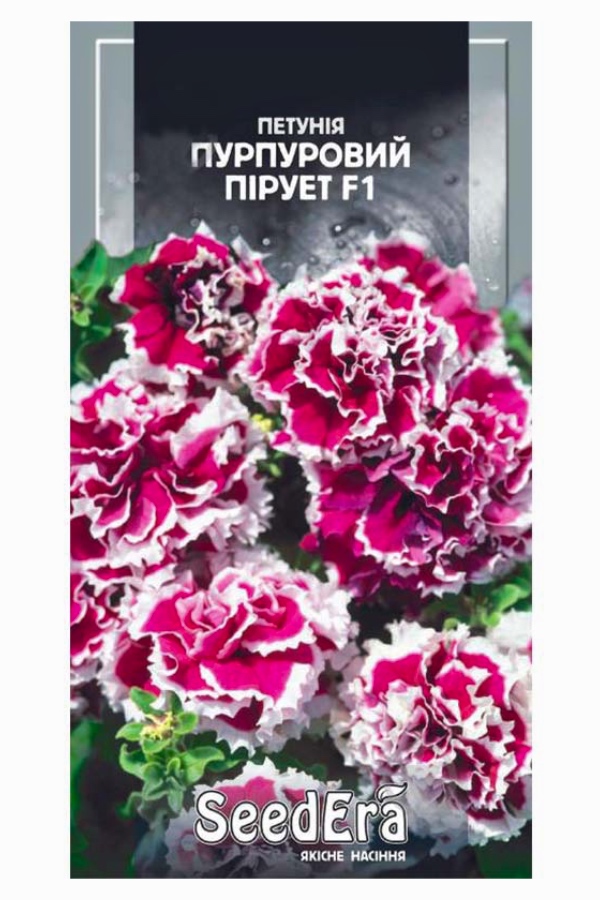 Насіння квітів Петунія Пурпуровий Пірует F1, 10 шт, Seedera | Семена цветов Петуния Пурпурный Пируэт F1, 10 шт, Seedera