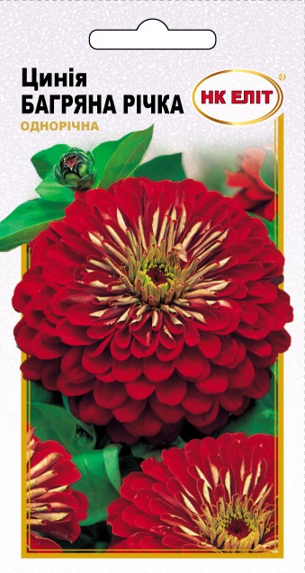 Насіння квітів Цинії Багряна Річка, 0.5 г | Семена цветов Цинии Багровая Река, 0.5 г