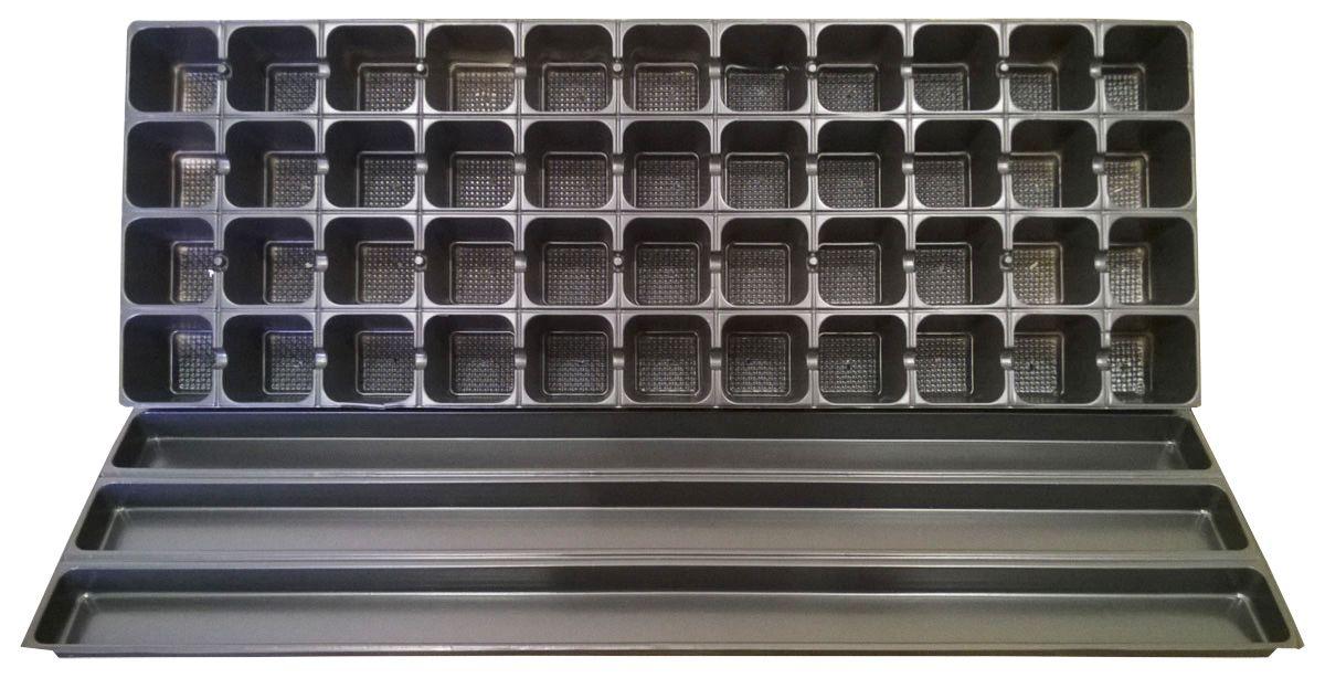 Seedling tray with a 44-cell tray