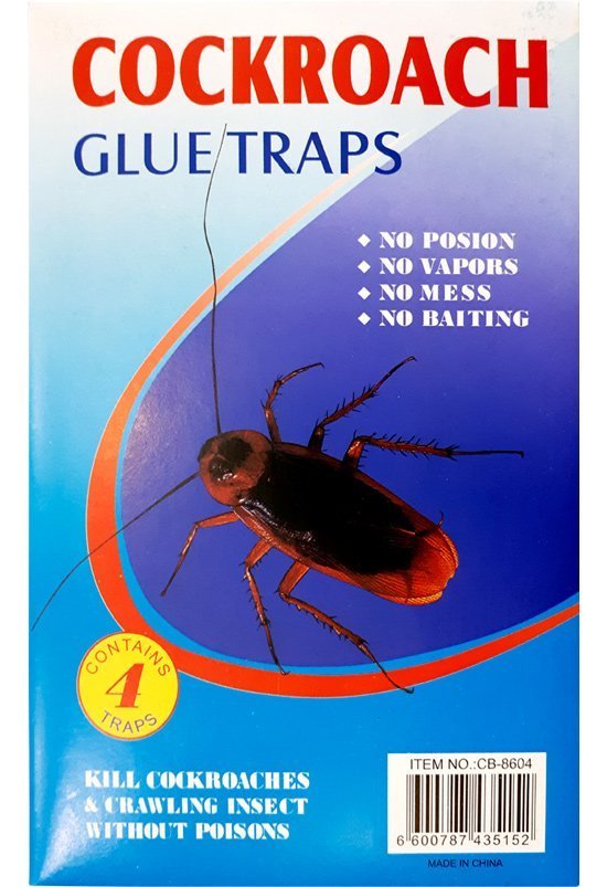 Blue Glue Trap for Cockroaches, pack of 4