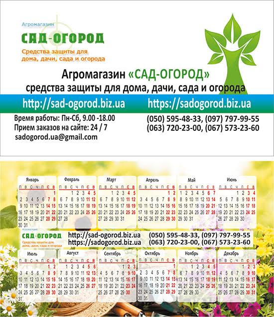 Визитка Сад-Огород Визитка Сад-Огород